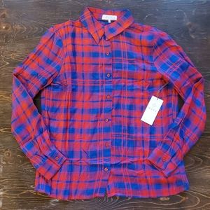 *FINAL PRICE* WAYF Plaid Back-Slit Shirt